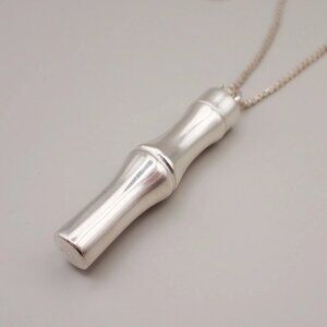 GUCCI Bamboo Pendant Necklace Sterling Silver925 Italy 60CA058